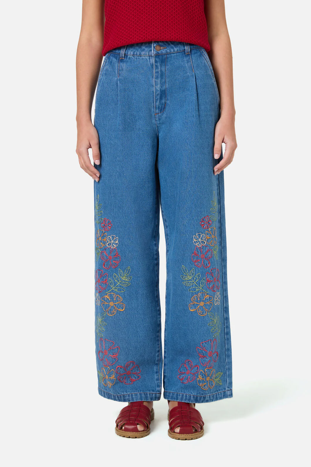 Alexa Flower Embroidered Jean - Image 2