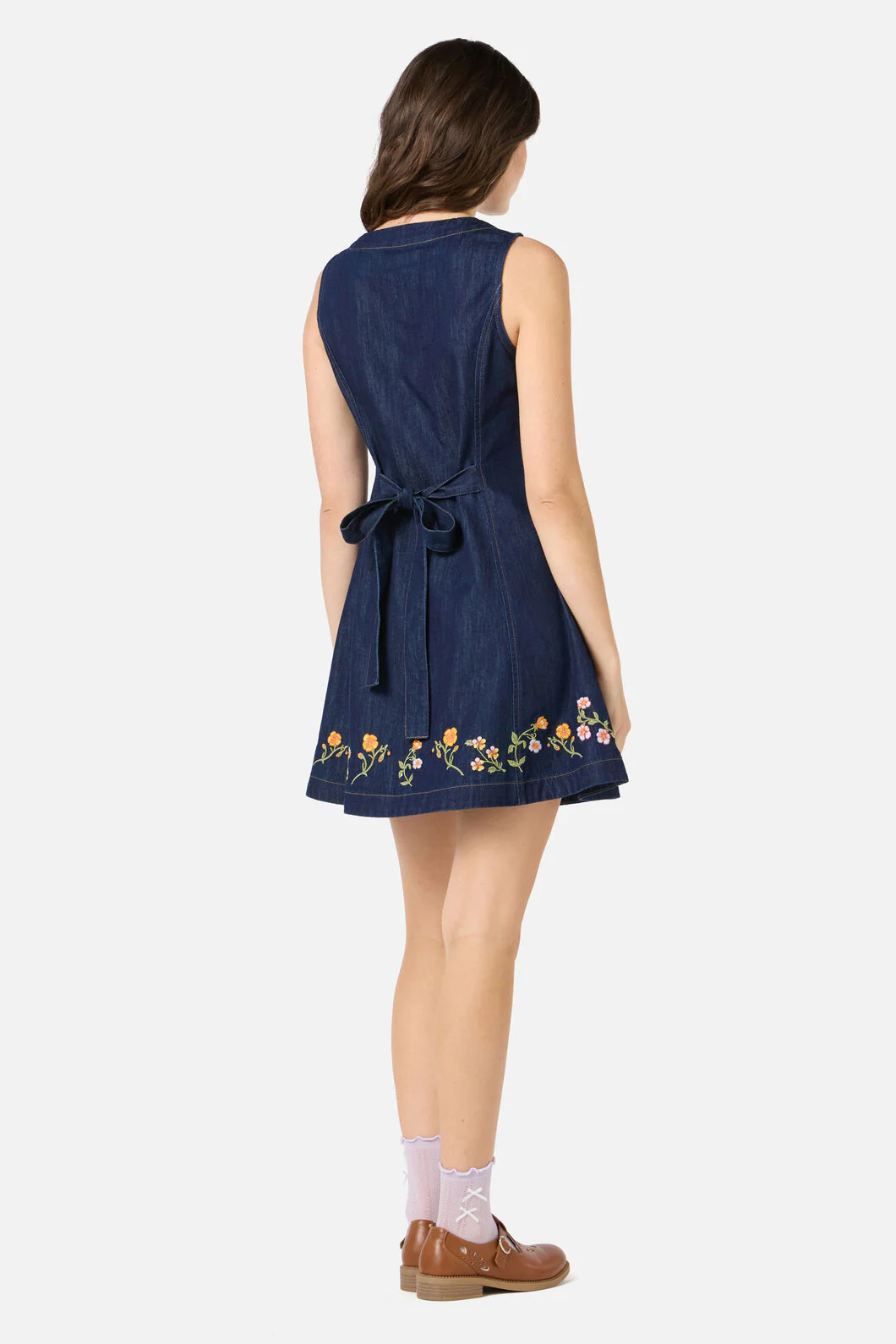 Alyssa Embroidered Denim Dress - Image 6