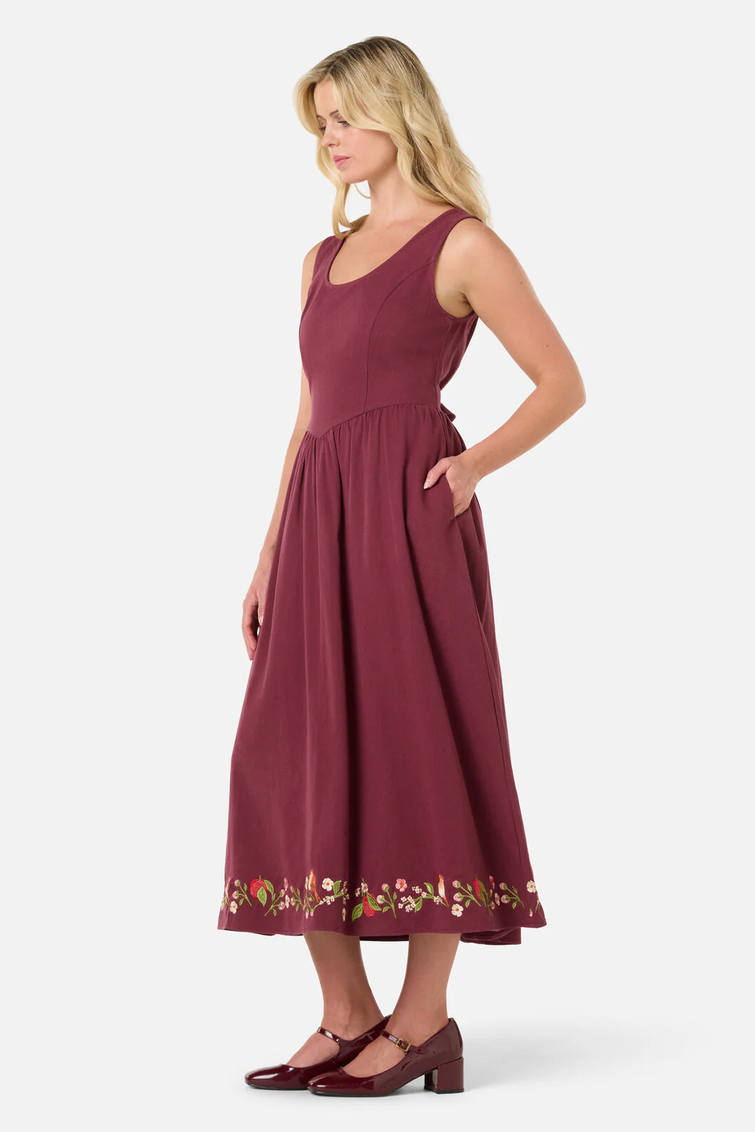 Apple & Robin Emb Midi Dress - Image 2