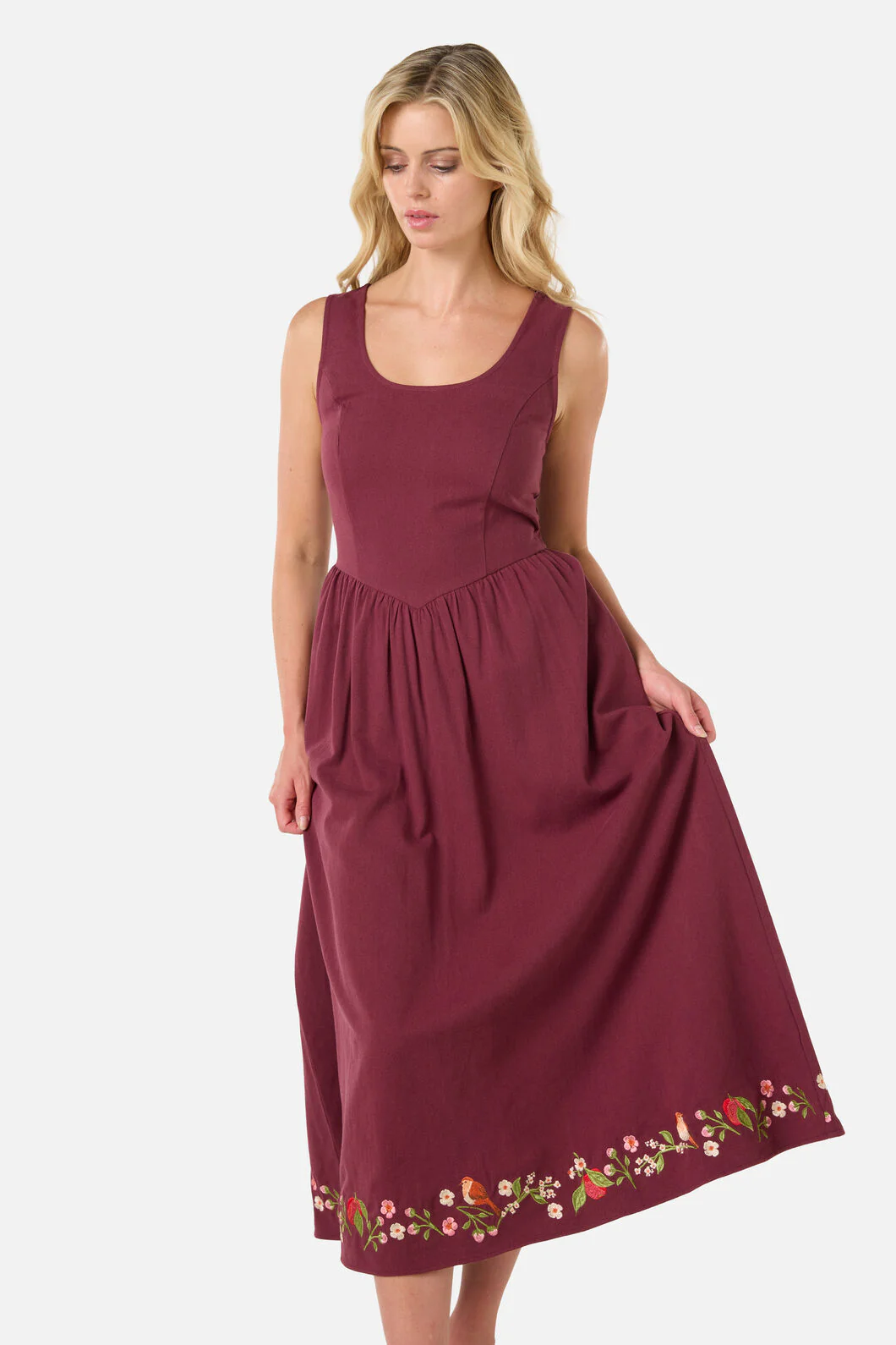 Apple & Robin Emb Midi Dress - Image 4