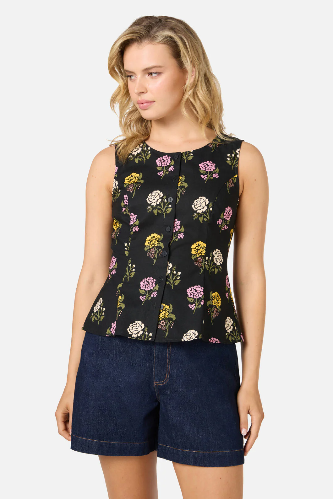 Astrid Rose Button Front Top - Image 3