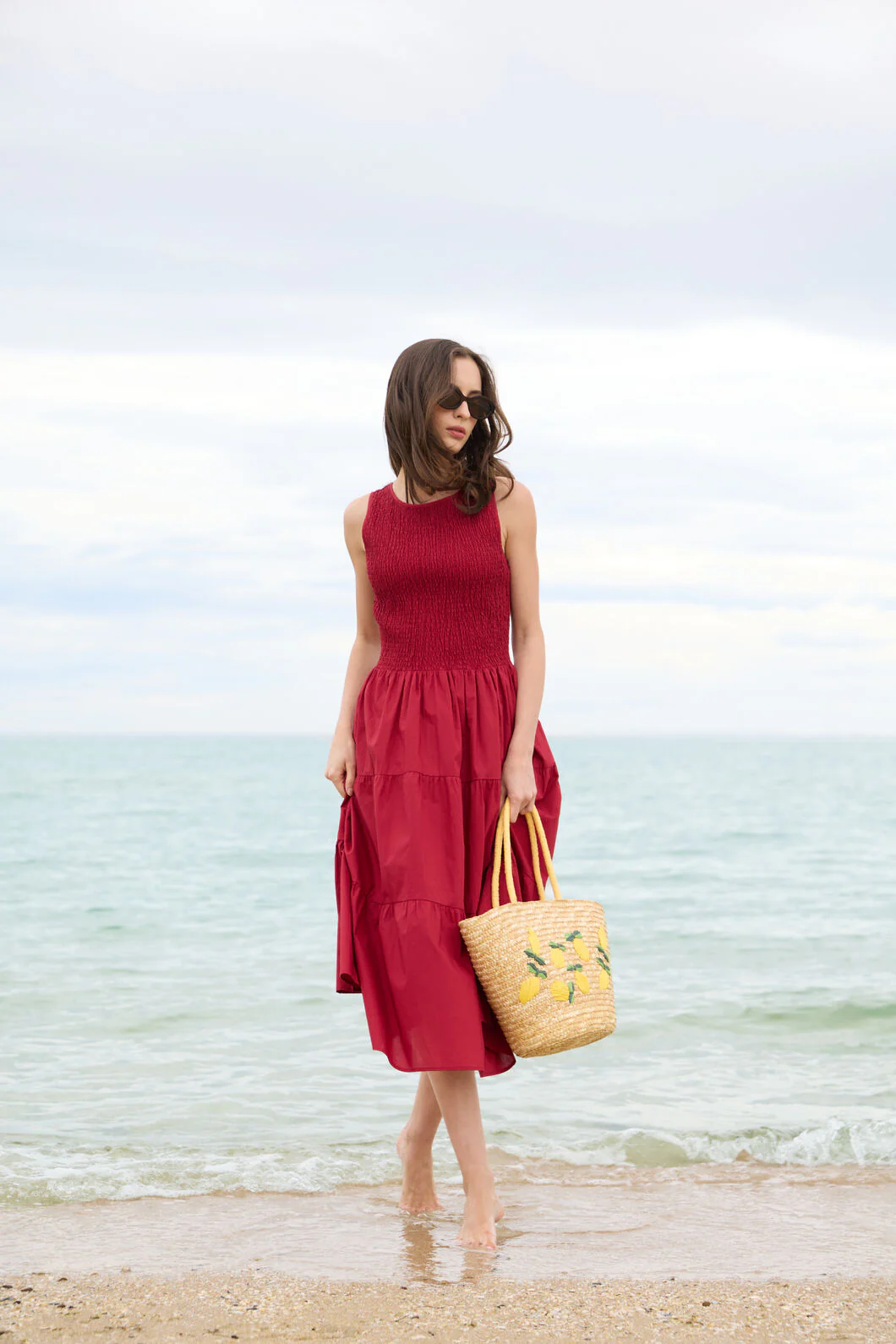 Avril Shirred Midi Dress - Image 8
