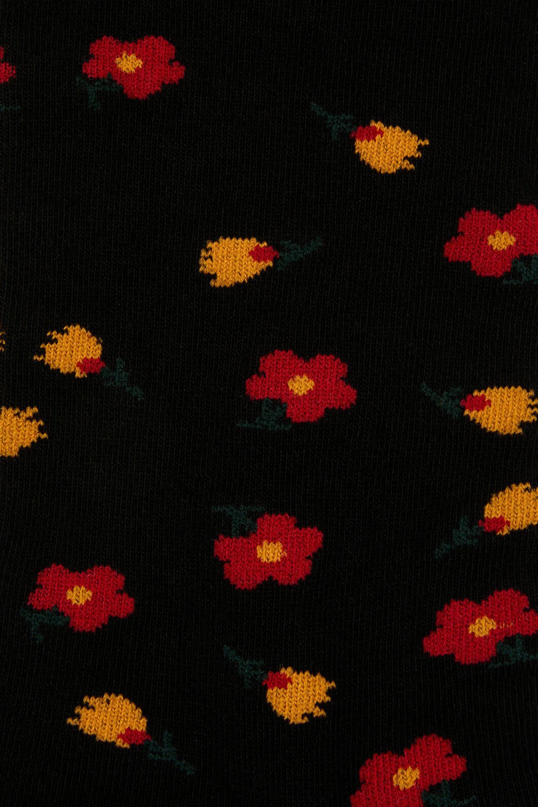 Black Dainty Floral Socks - Image 2