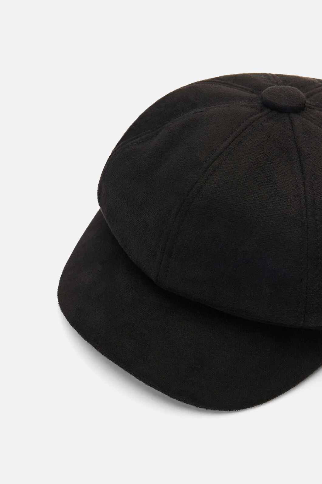 Black Faux Suede Baker Boy - Image 2