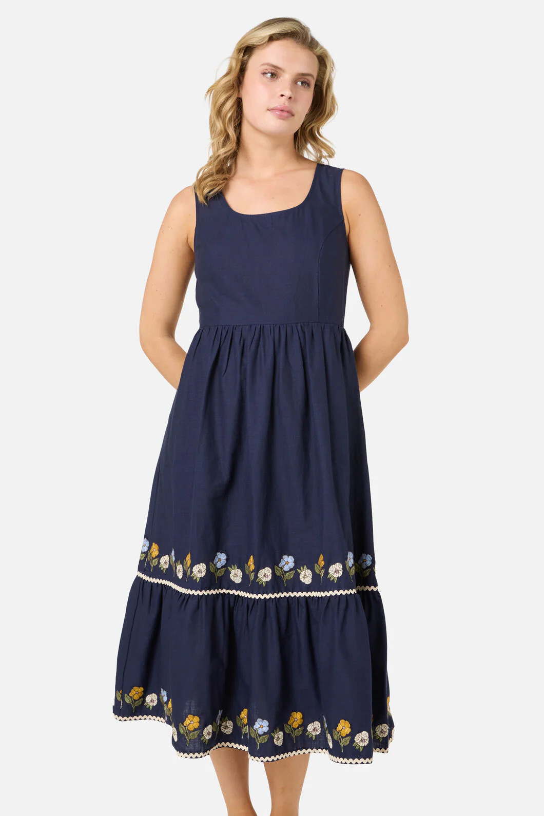 Blooms Embroidered Midi Dress - Image 2