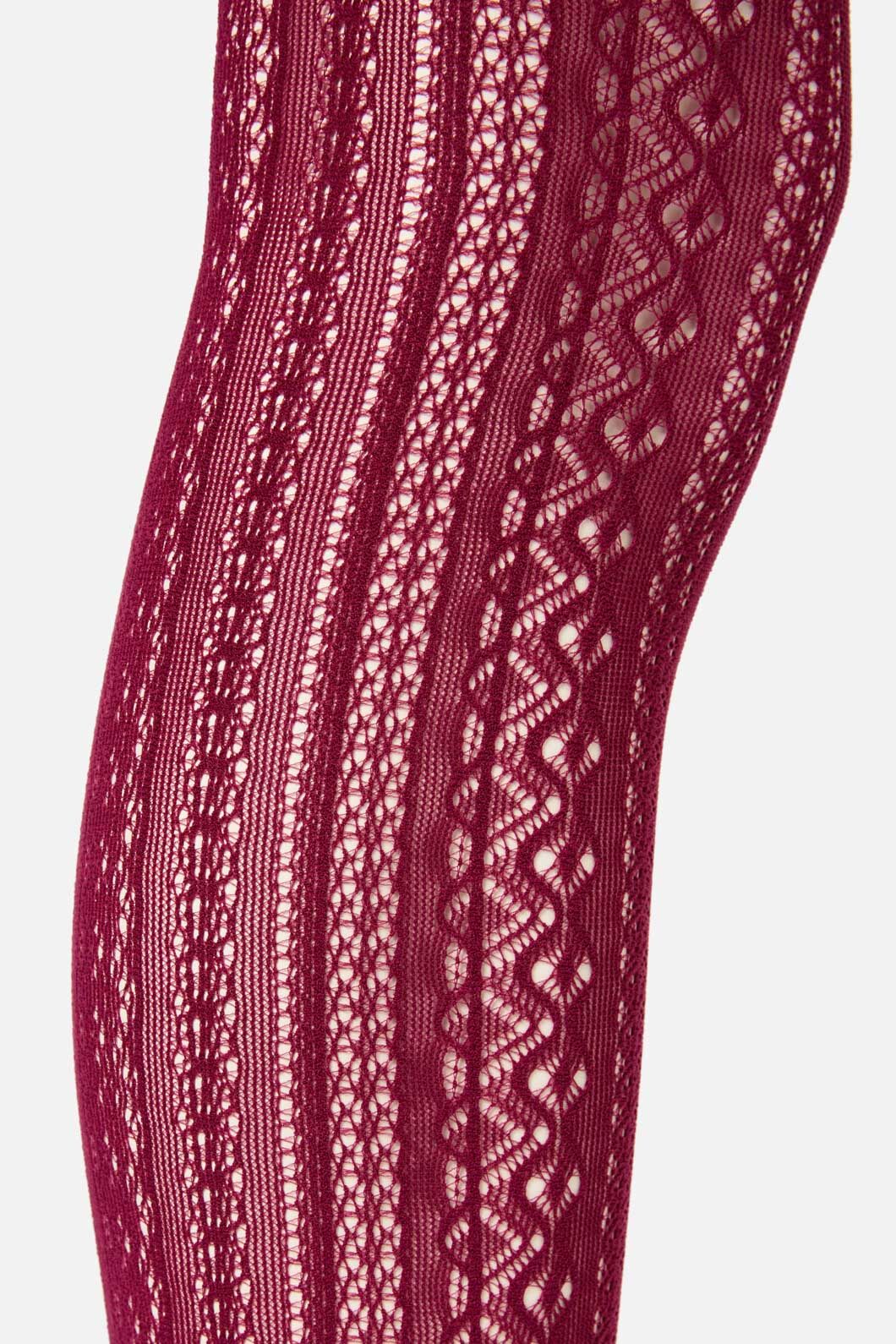 Burgundy Lacey Tight - Image 3