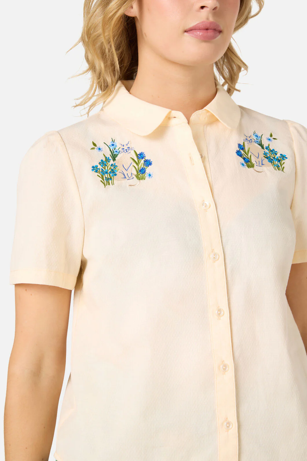 Cat Embroidered Blouse - Image 5