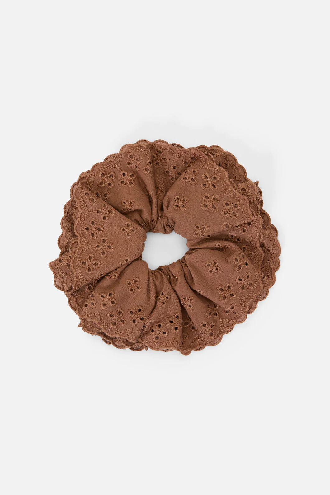 Chocolate Broderie Scrunchie - Image 2