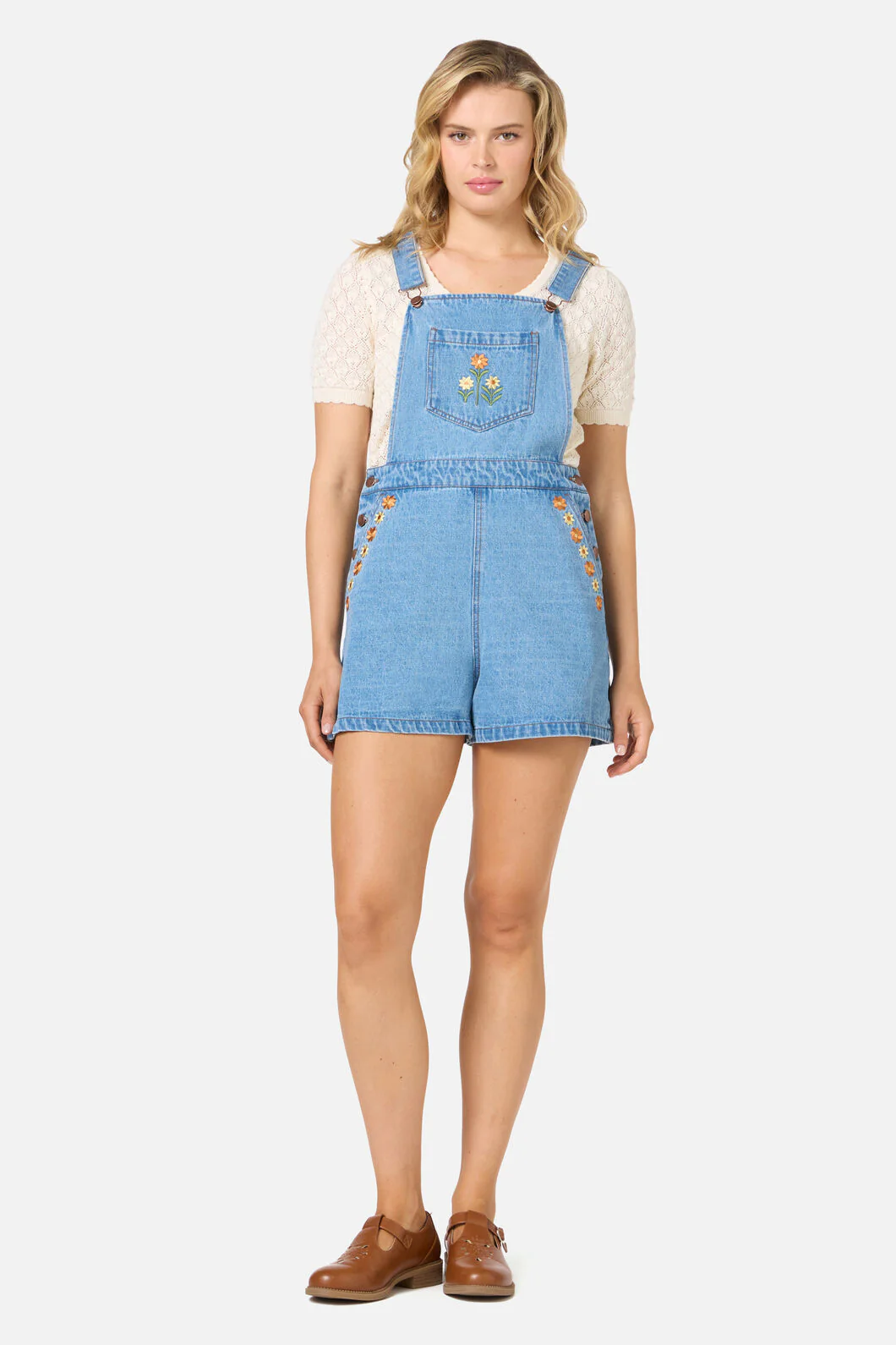 Cleo Embroidered Short Overall - Image 2