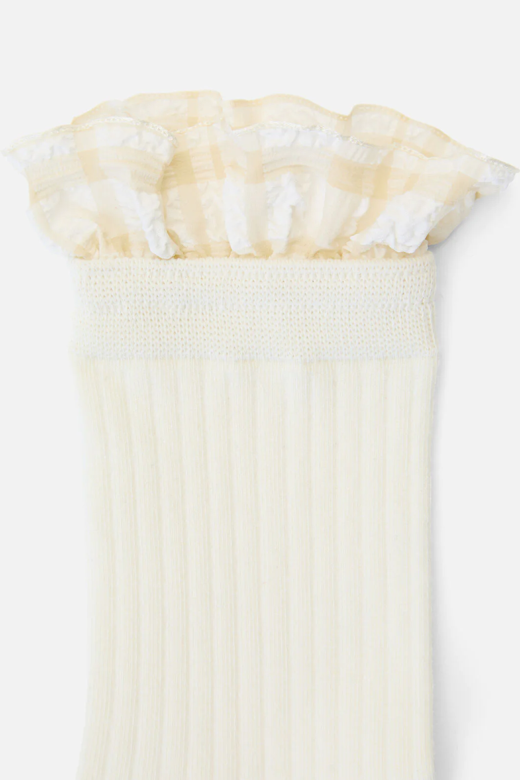 Cream Rib Frill Sock - Image 2