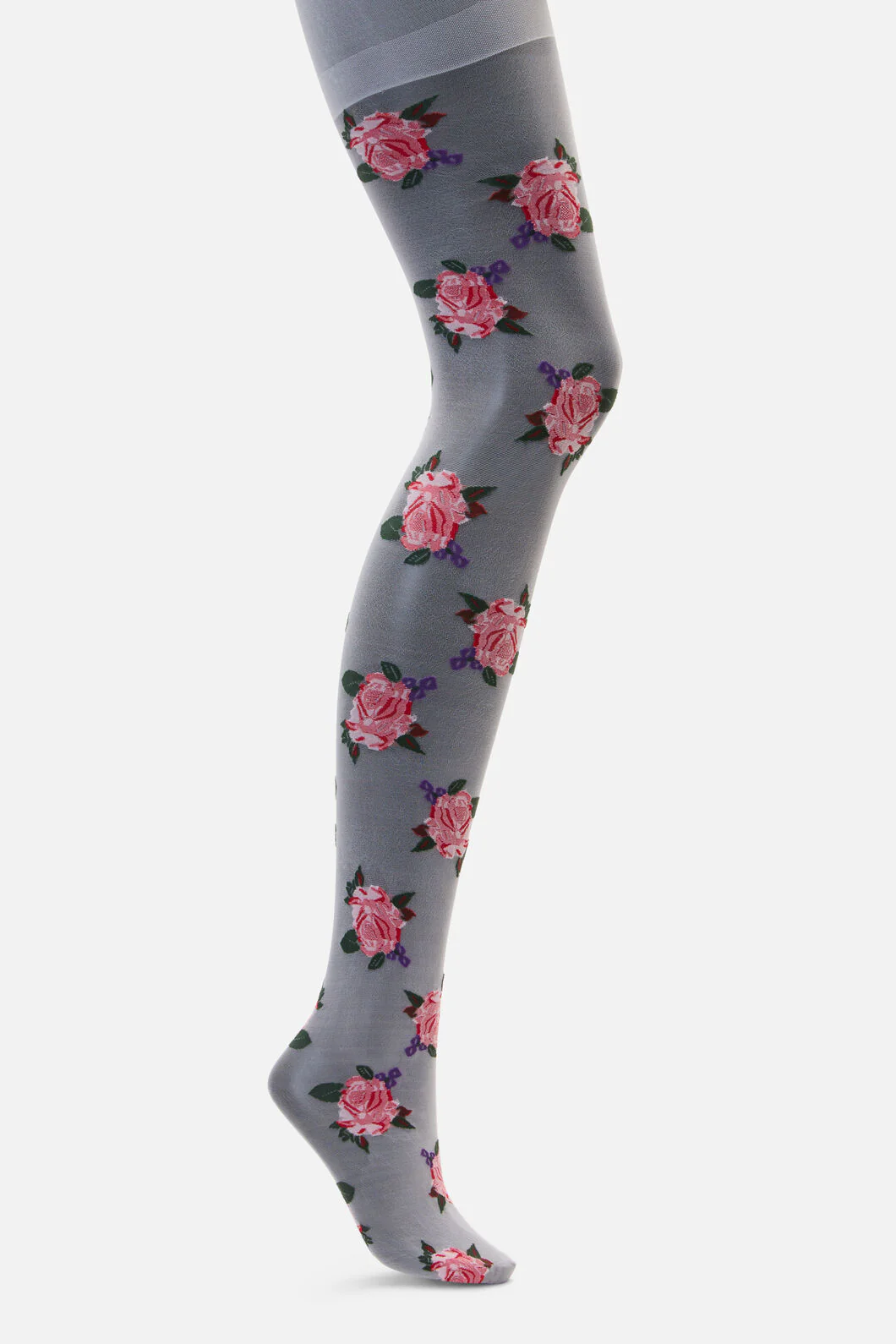 Cream Sheer Roses Tights - Image 4