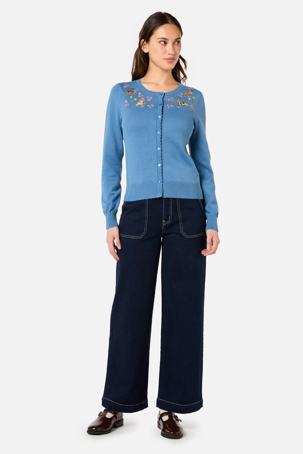 Cute Dogs Embroidered Cardigan - Image 4
