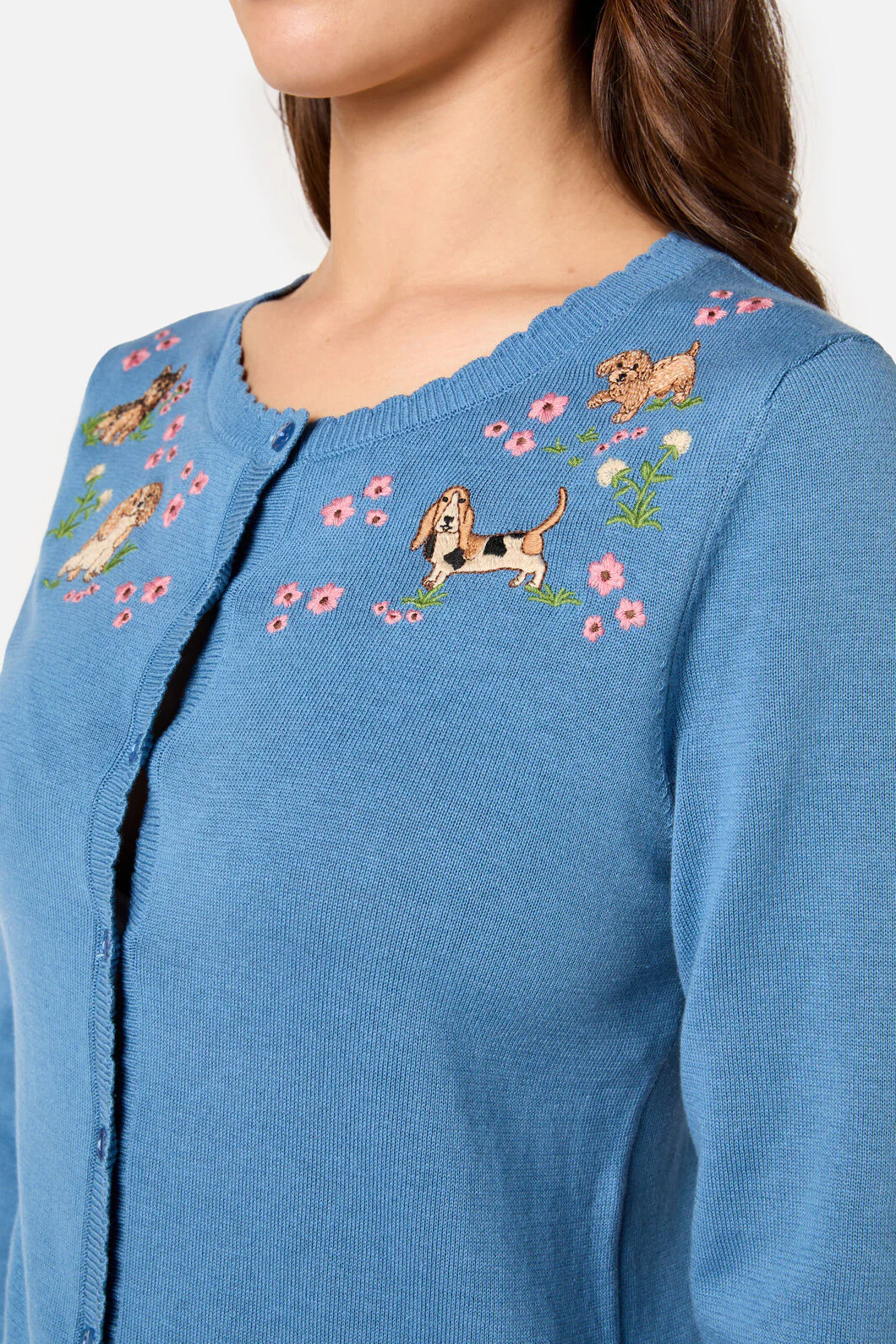 Cute Dogs Embroidered Cardigan - Image 7