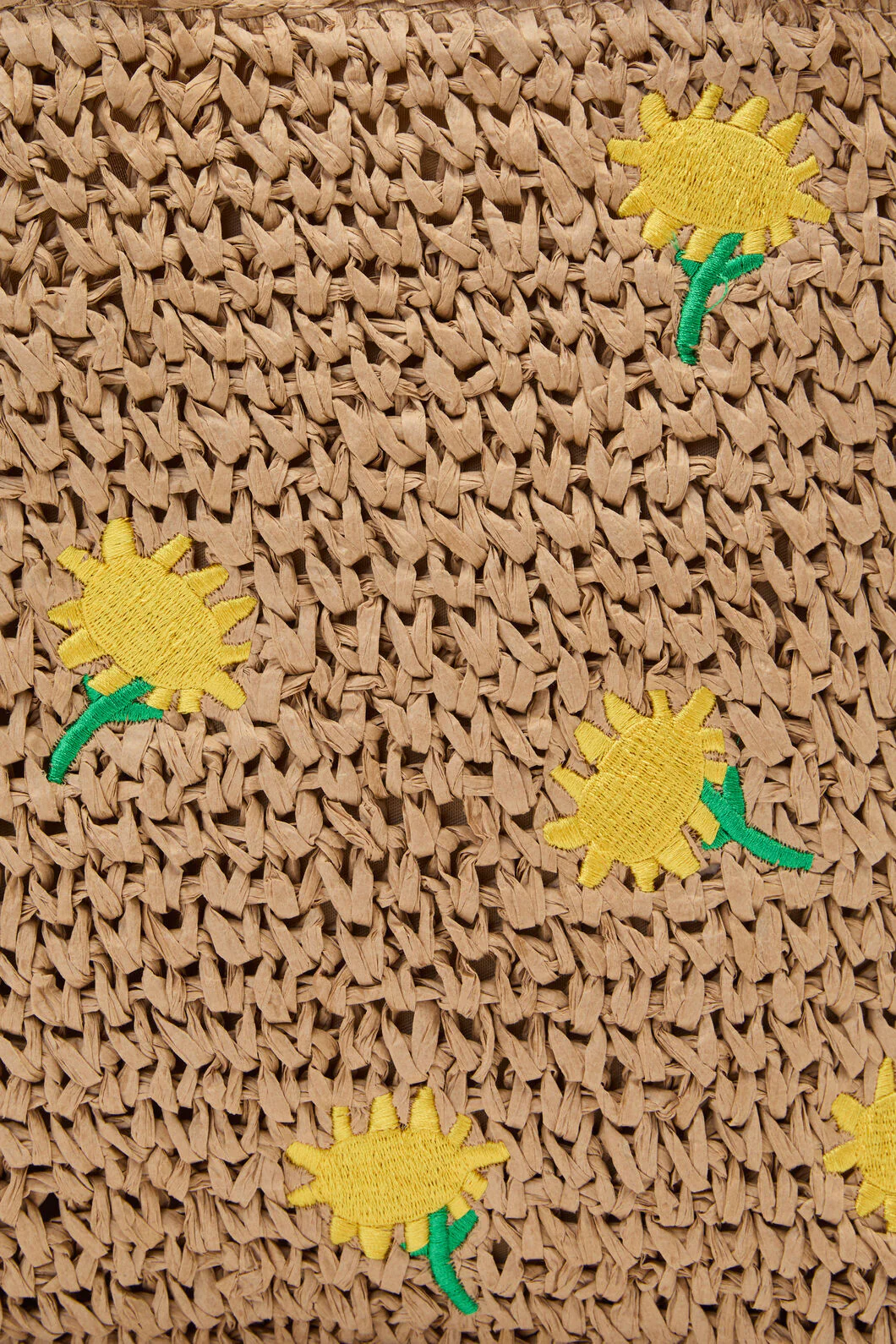 Daisy Embroidery Straw Bag - Image 7
