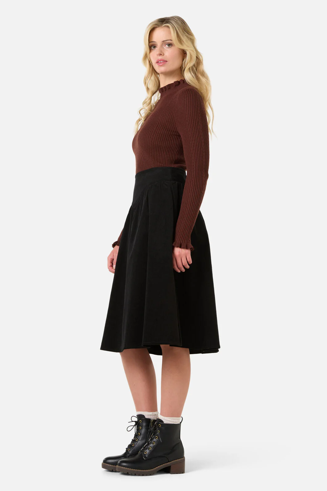 Demi Cord Yoke Skirt - Image 3