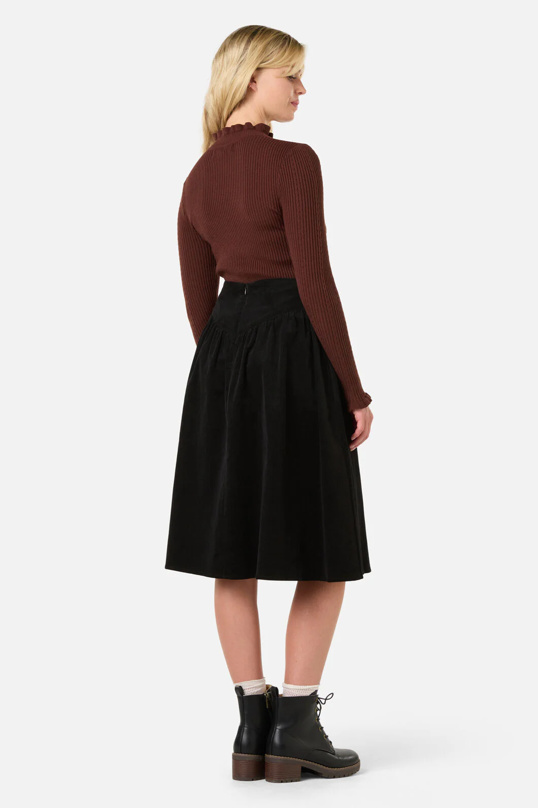 Demi Cord Yoke Skirt - Image 4
