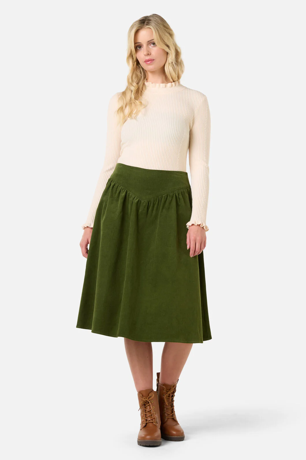 Demi Cord Yoke Skirt - Image 6