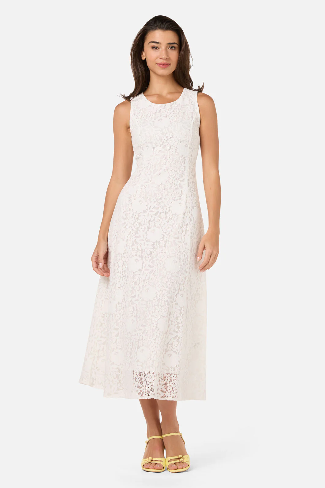 Dreamy White Lace Midi Dress - Image 5
