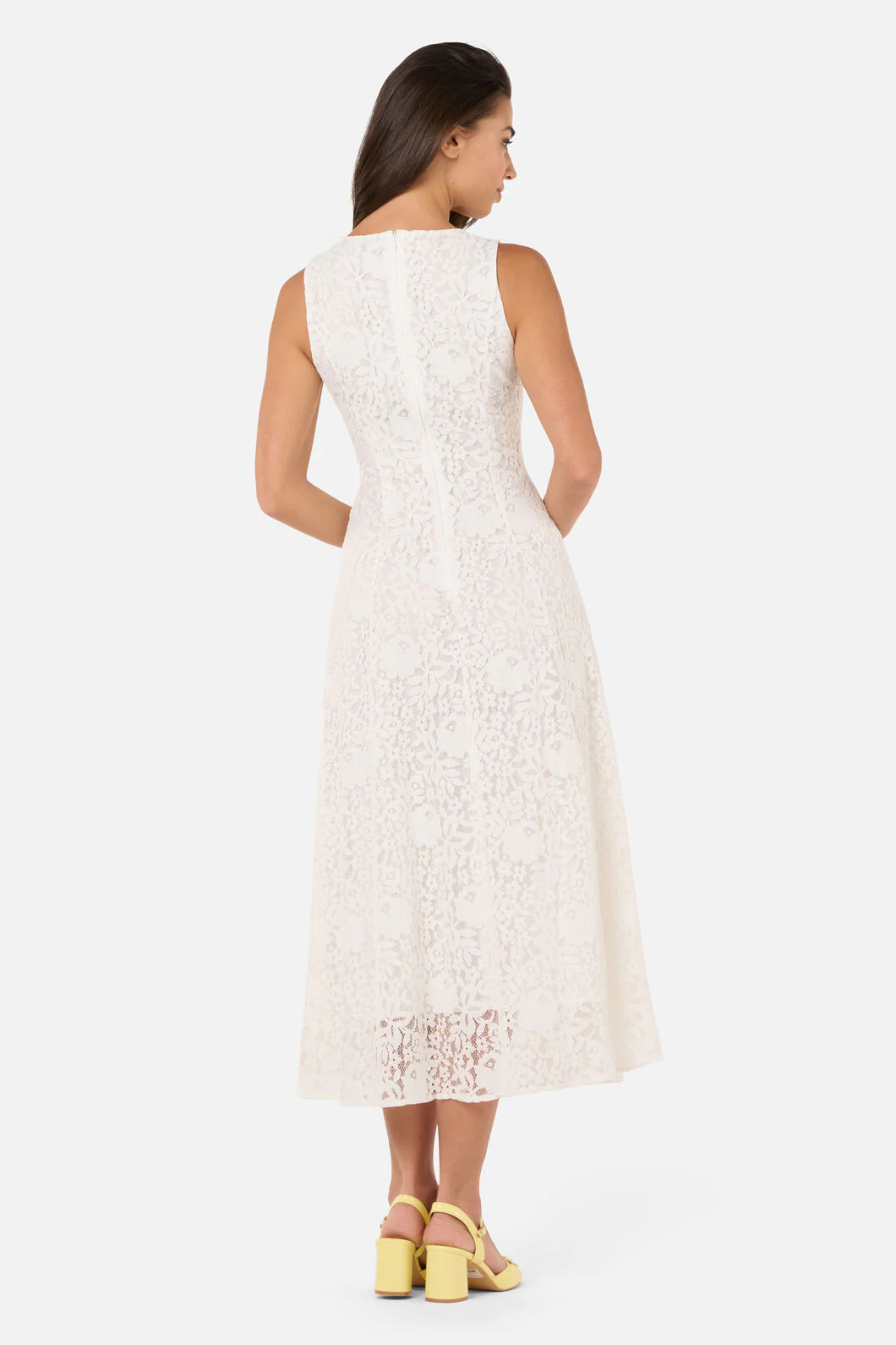 Dreamy White Lace Midi Dress - Image 8