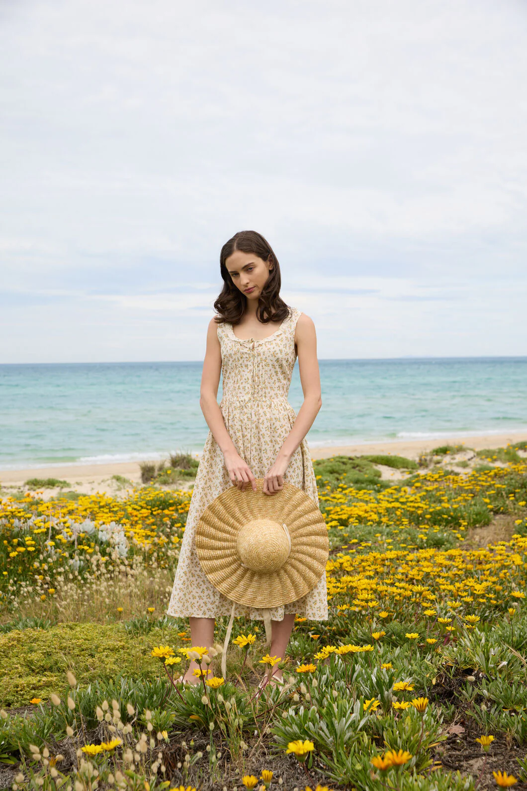Elodie Ditsy Corset Midi Dress