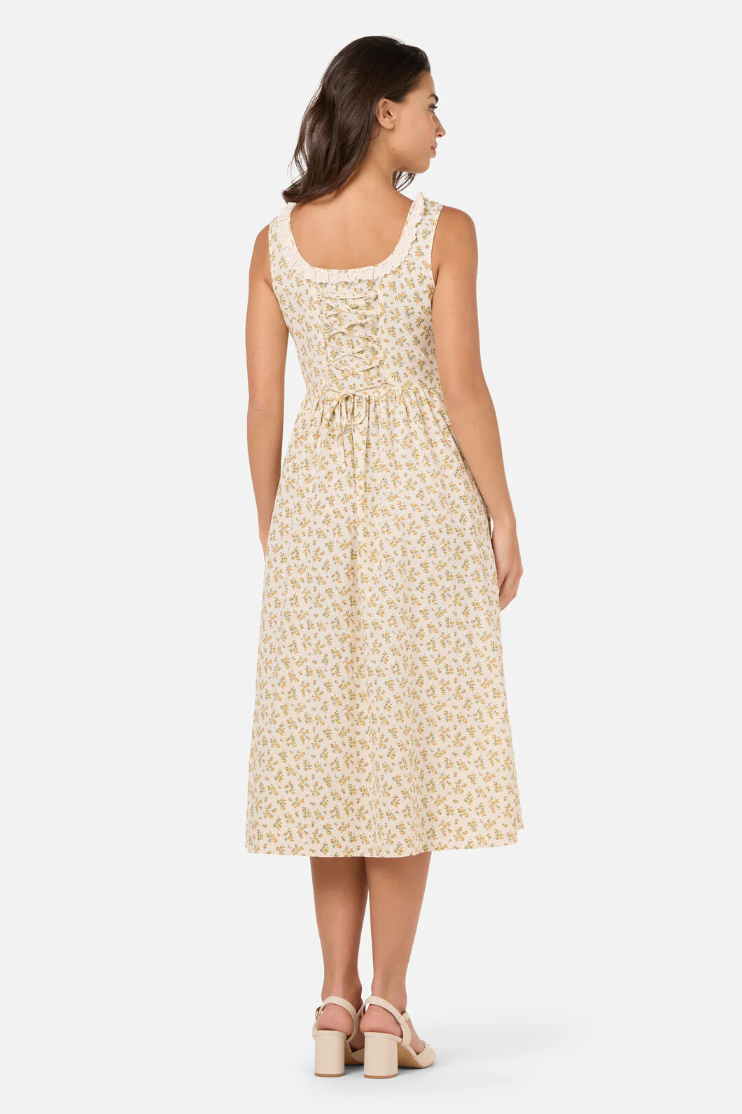 Elodie Ditsy Corset Midi Dress - Image 7