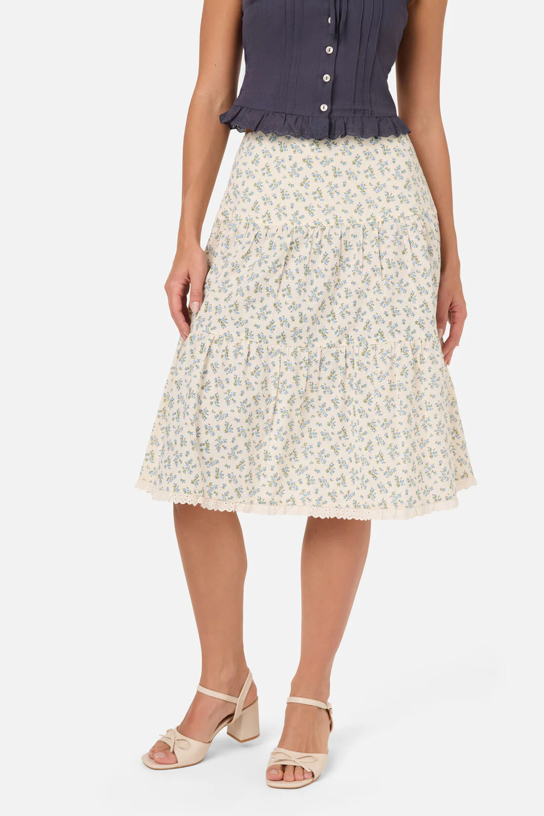 Elodie Ditsy Tiered Skirt - Image 2