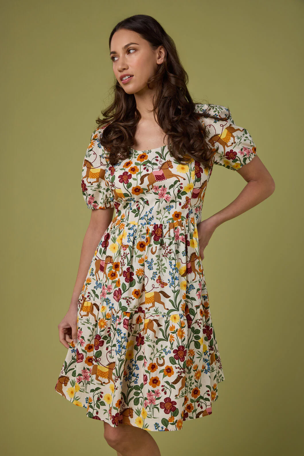 Fancy Horses Tiered Mini Dress