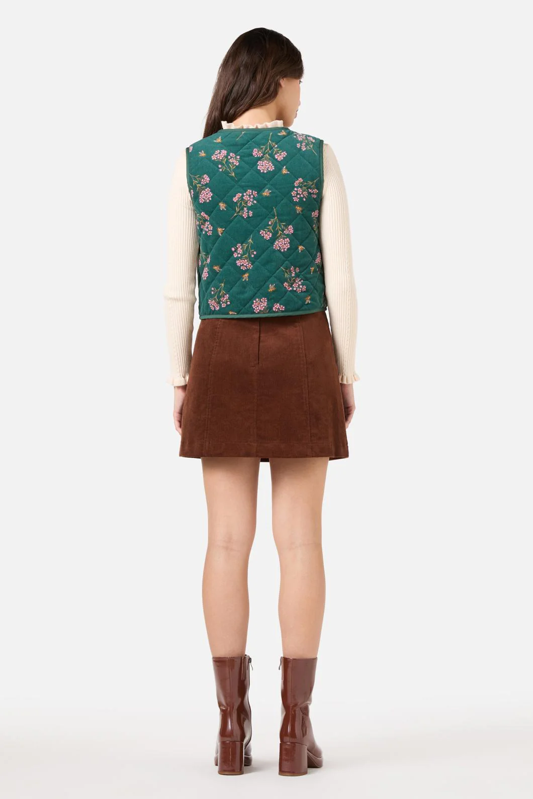 Flora Bee Cord Quilted Vest - Image 5