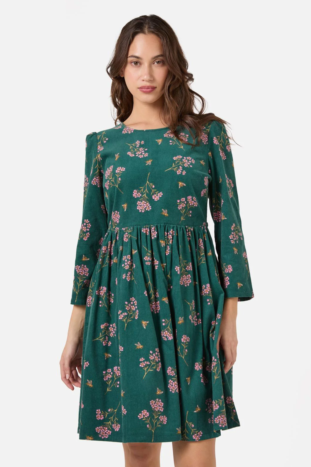 Flora Bee Cord Smock Dress - Image 2