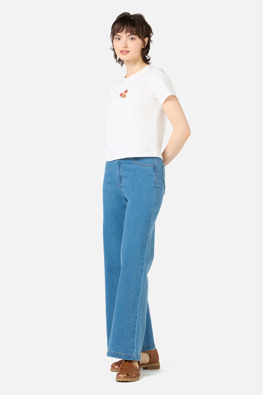 Floral Embroidered Baby Tee - Image 3