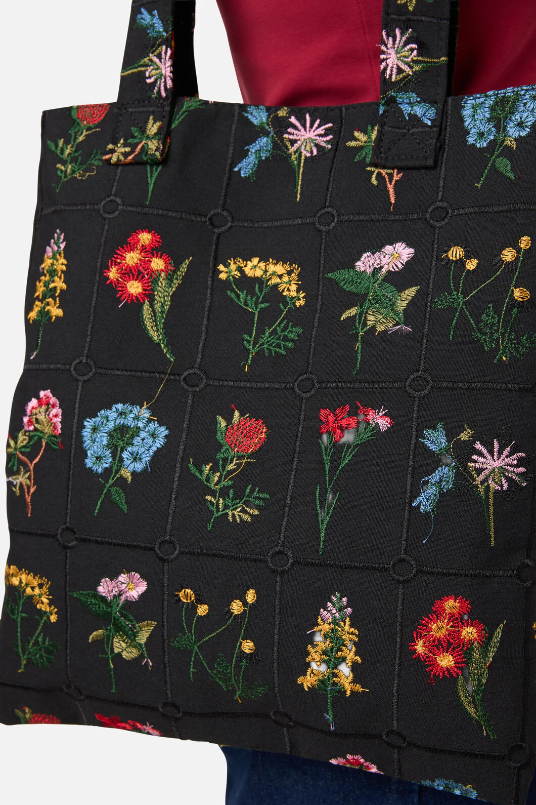 Floral Embroidered Tote - Image 3
