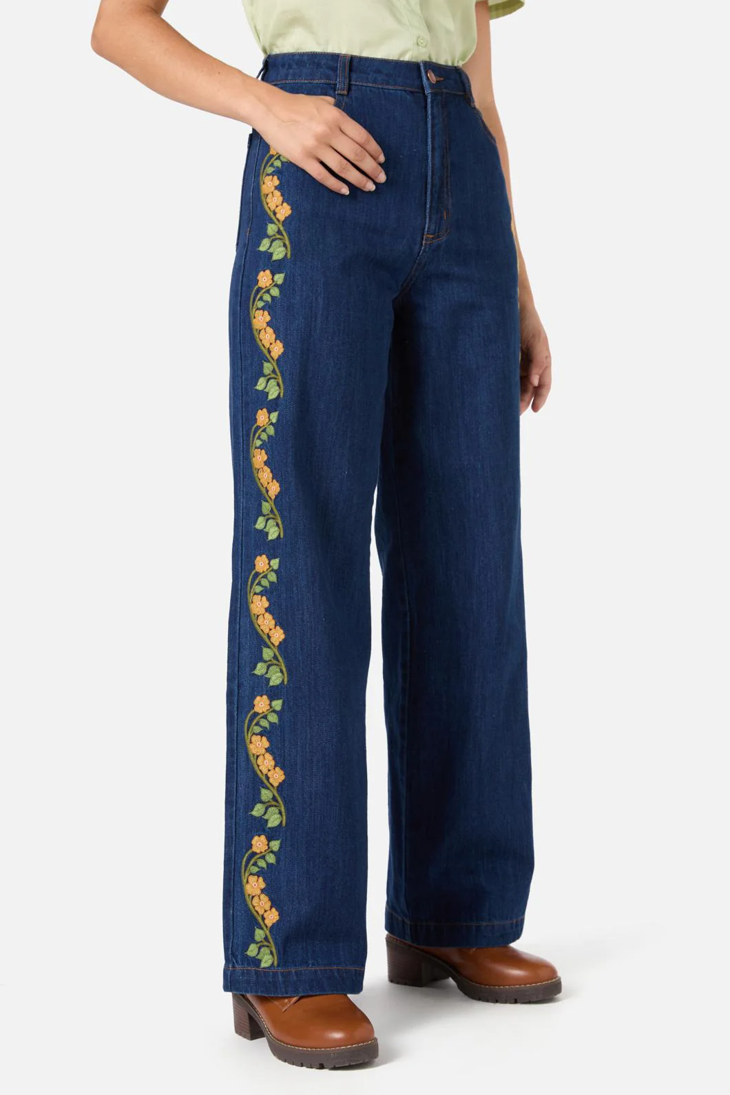 Flower Child Embroidered Jean - Image 3