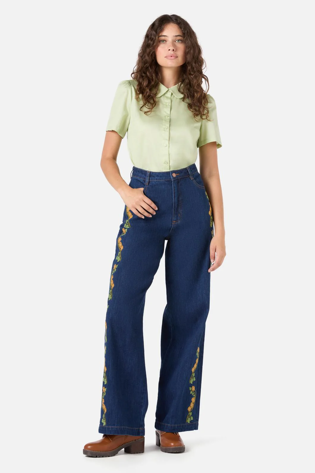 Flower Child Embroidered Jean - Image 5