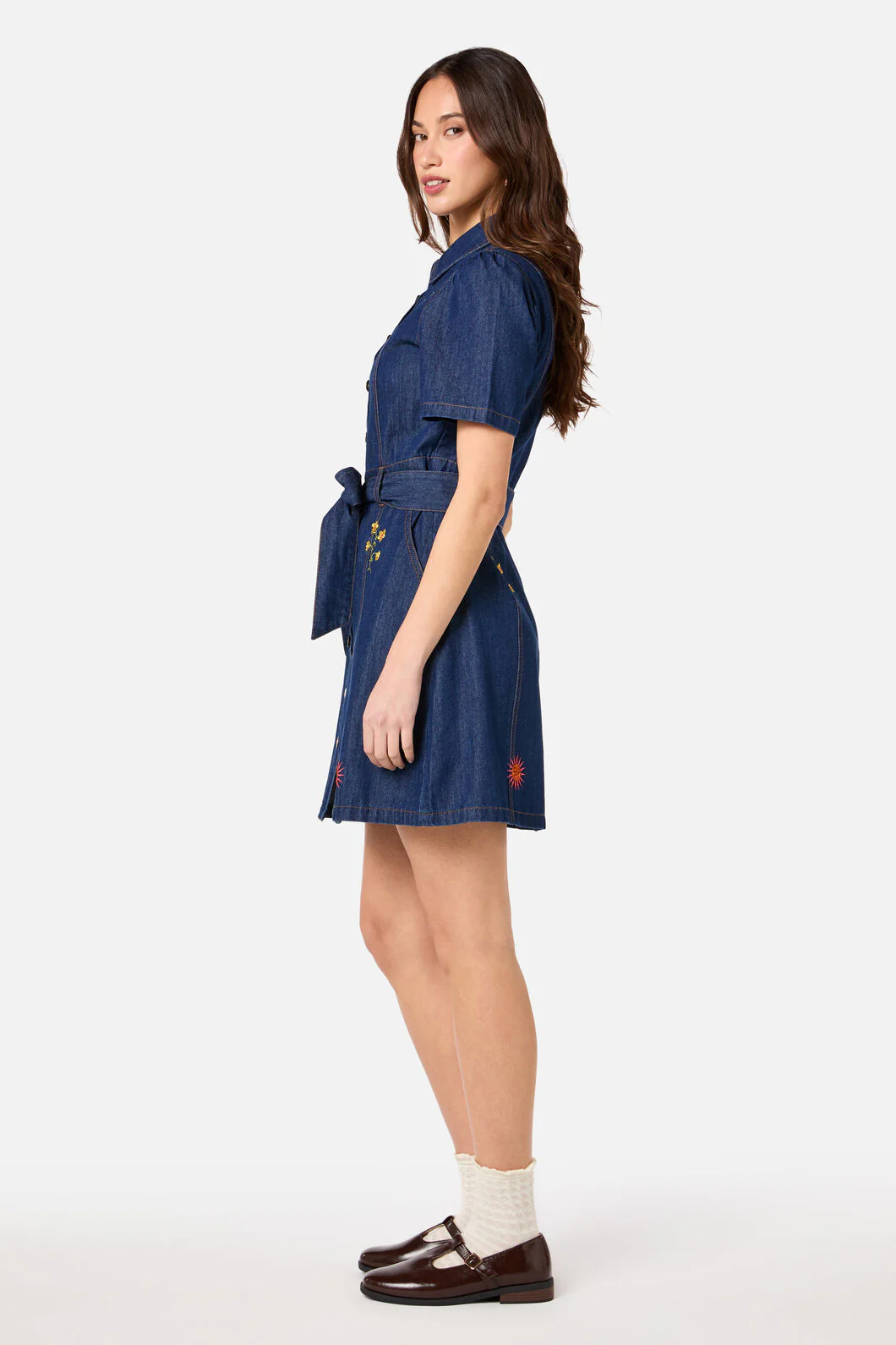 Folk Art Denim Dress - Image 5