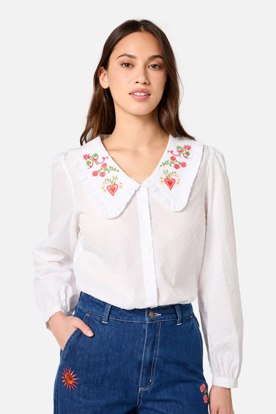 Folk Art Embroidered Blouse - Image 4