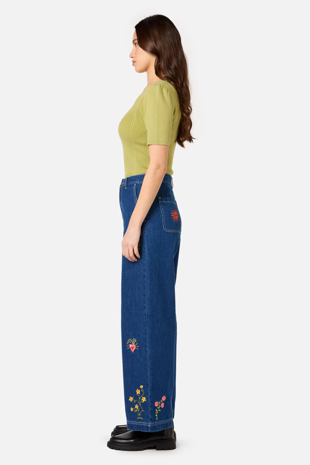 Folk Art Embroidered Jean - Image 4