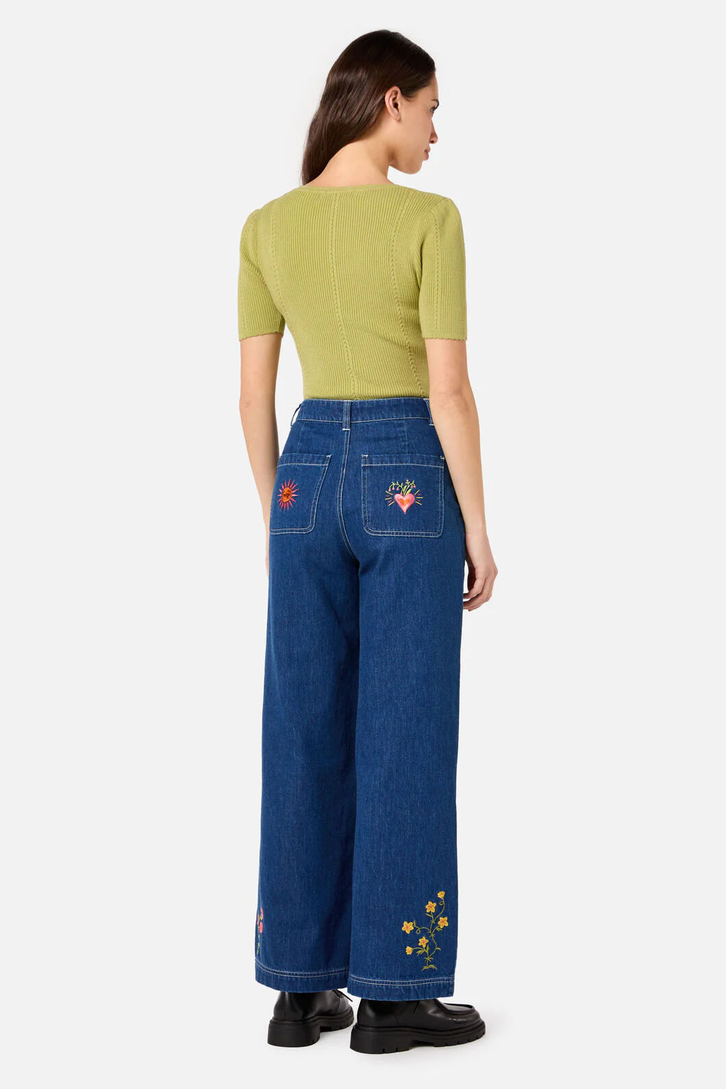 Folk Art Embroidered Jean - Image 5
