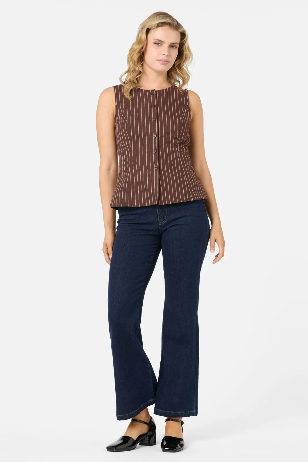 Frankie Pinstripe Vest Top - Image 11