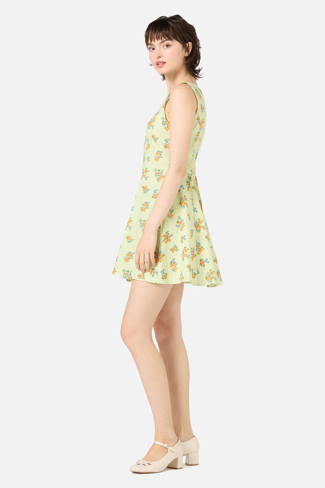 Gingham Floral Shift Dress - Image 7