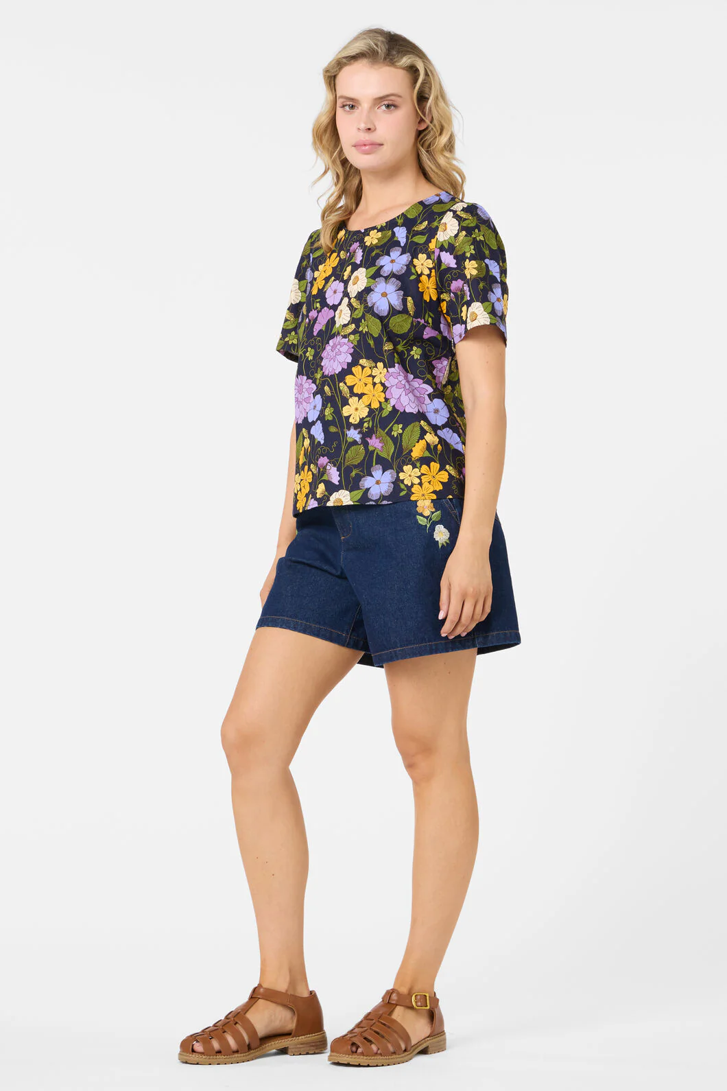 Grasshopper Floral SS Top - Image 3