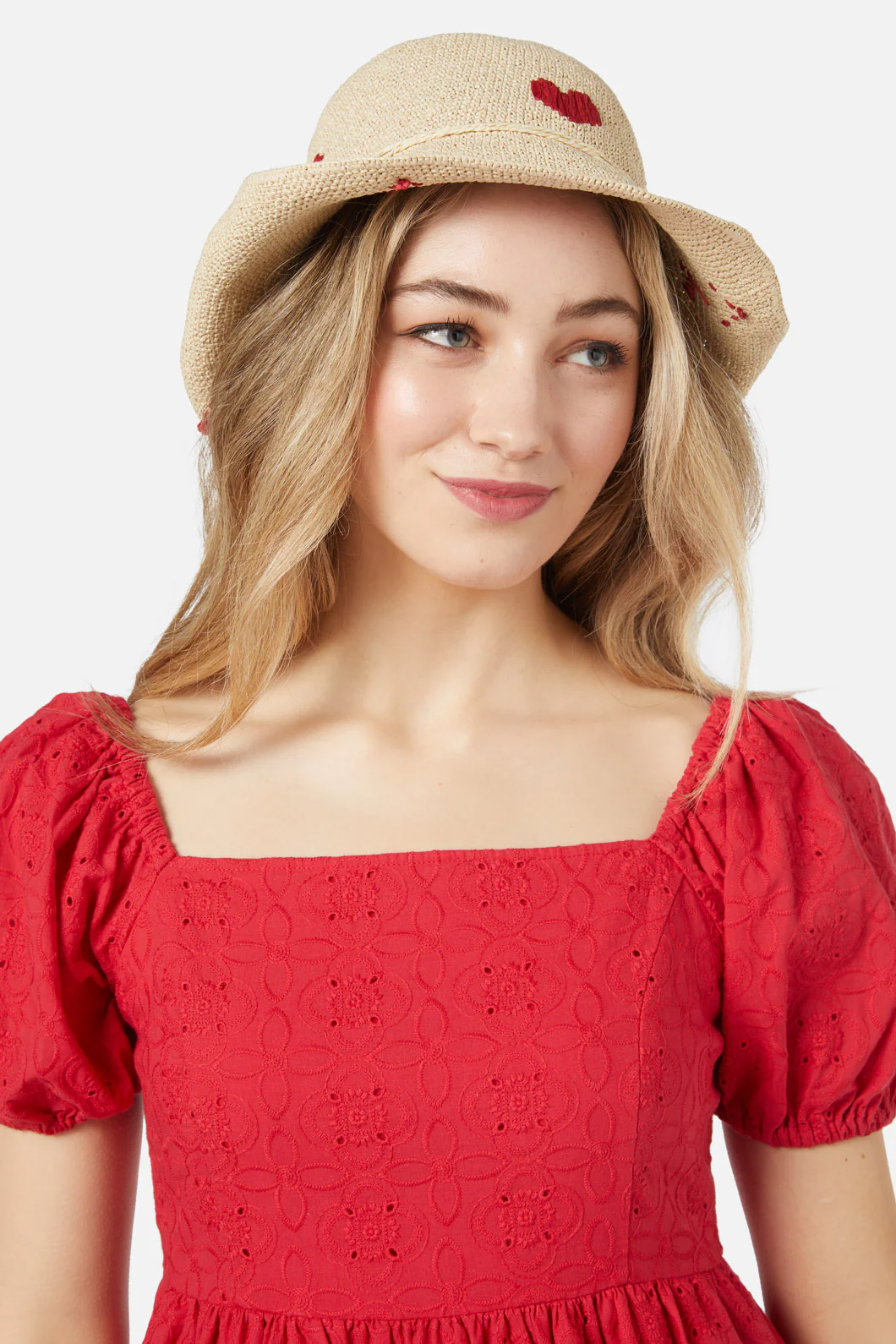 Heart Embroidered Sun Hat - Image 2