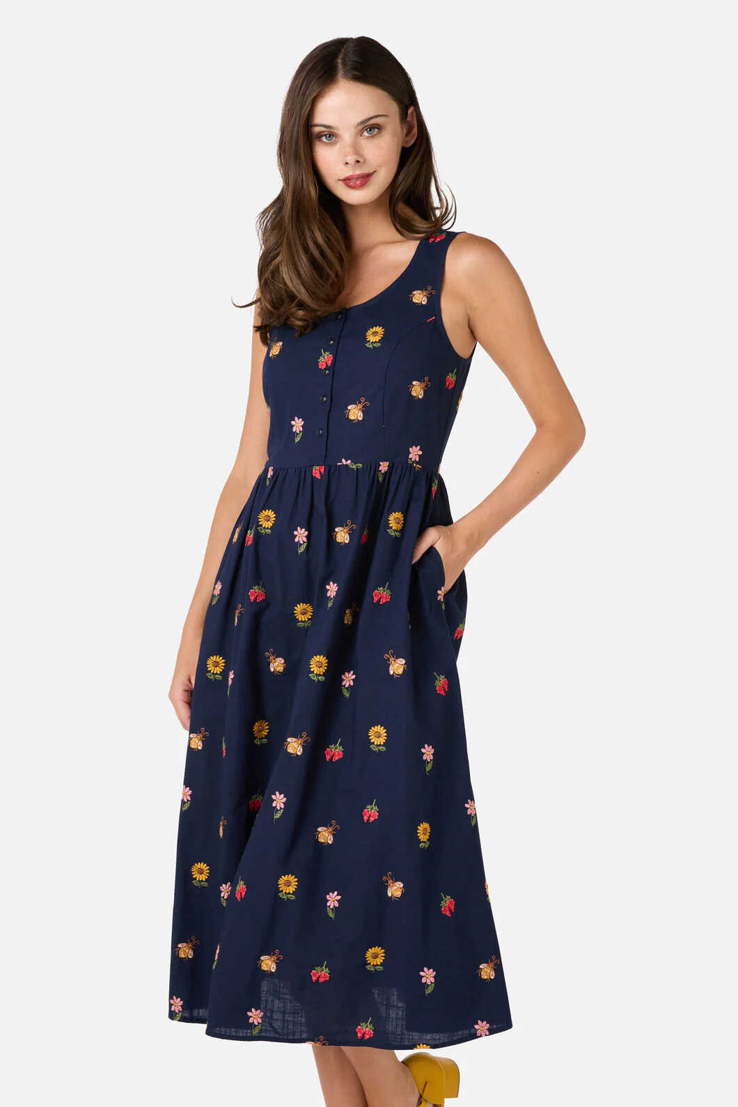 Honey Embroidered Midi Dress - Image 6