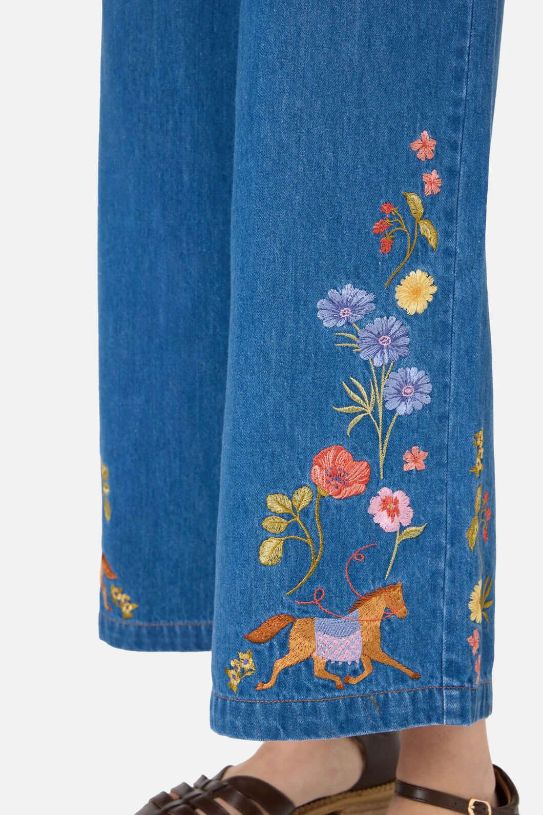 Horse & Flower Emb Jean - Image 6