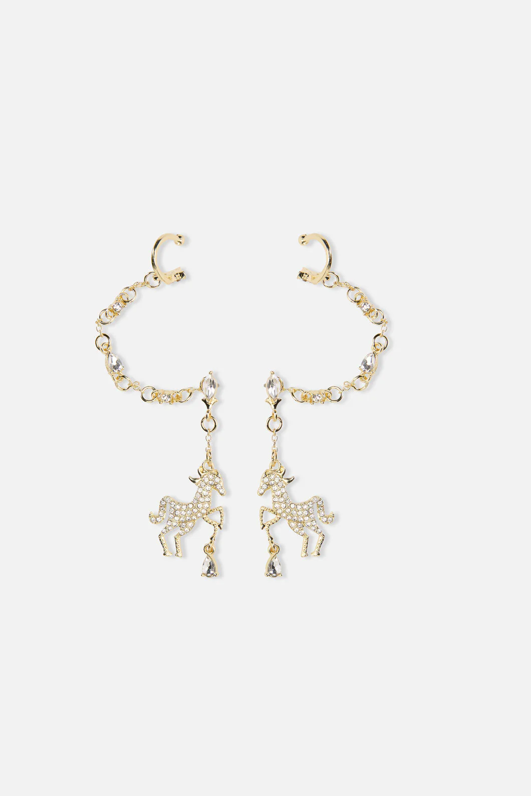 Horse Sparkle Earrings With Cuff