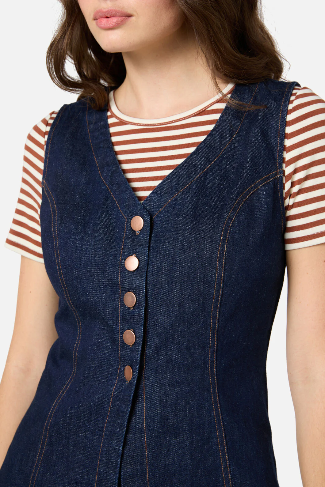 Jillian Long Denim Vest - Image 5