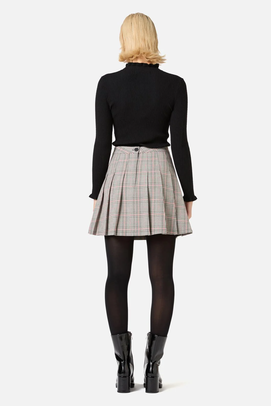 Joe Check Pleated Mini Skirt - Image 5