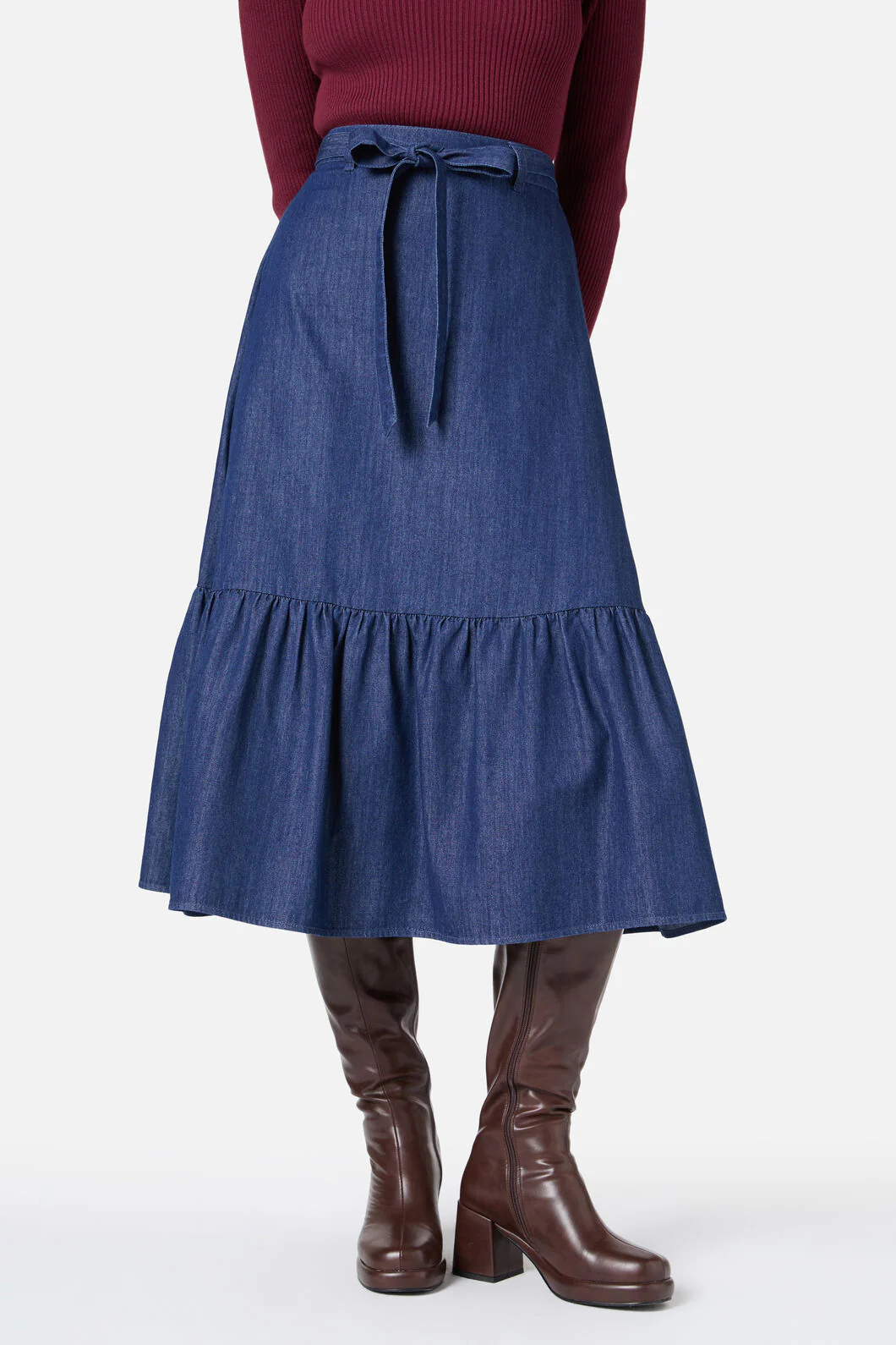 Kara Denim Midi Skirt - Image 3