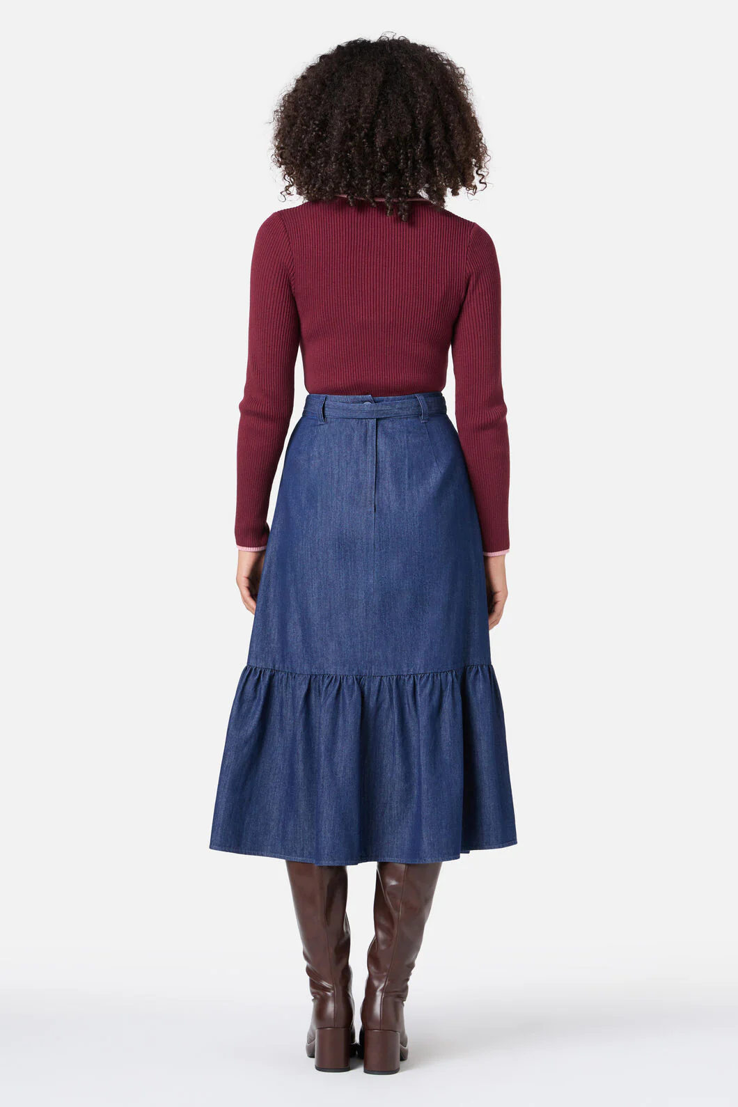 Kara Denim Midi Skirt - Image 6