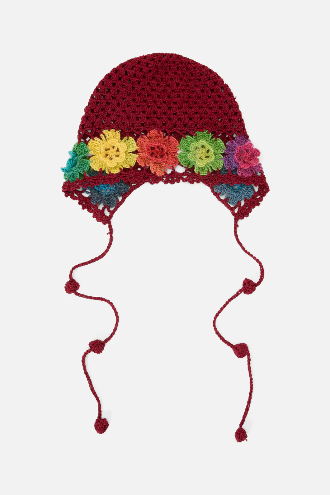 Knit Flower Bonnet