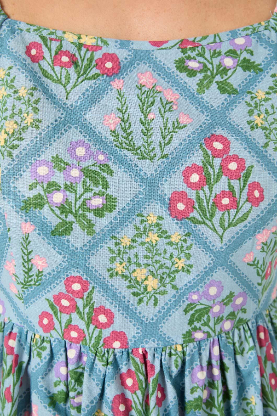 Lattice Floral Mini Dress - Image 7